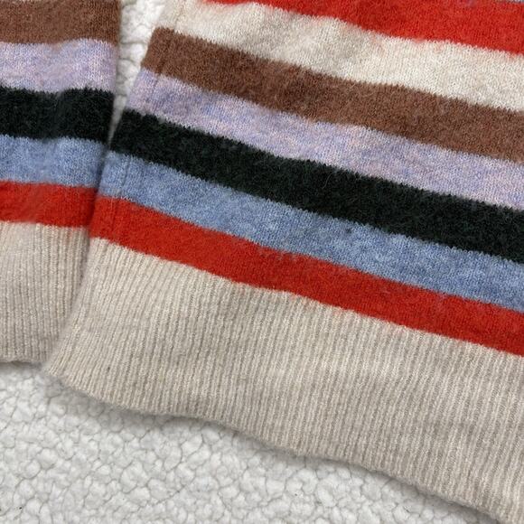 Madewell Colorful Striped Merino Wool Alpaca Sweater Womens Size Small Boxy Fit - Picture 5 of 8